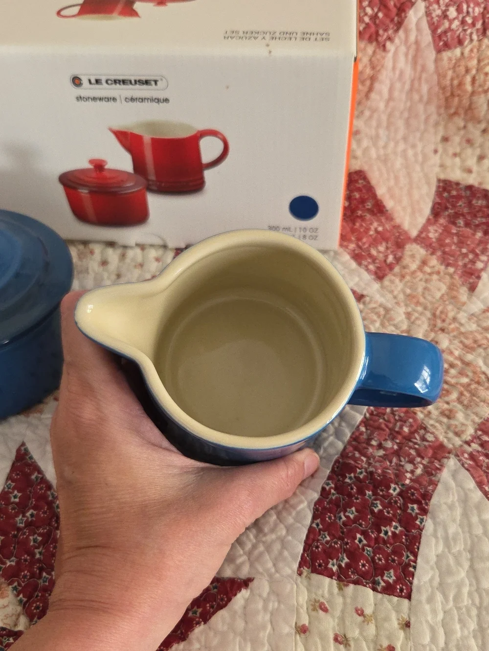 Le Creuset Blue Stoneware Creamer and Sugar Dish Set